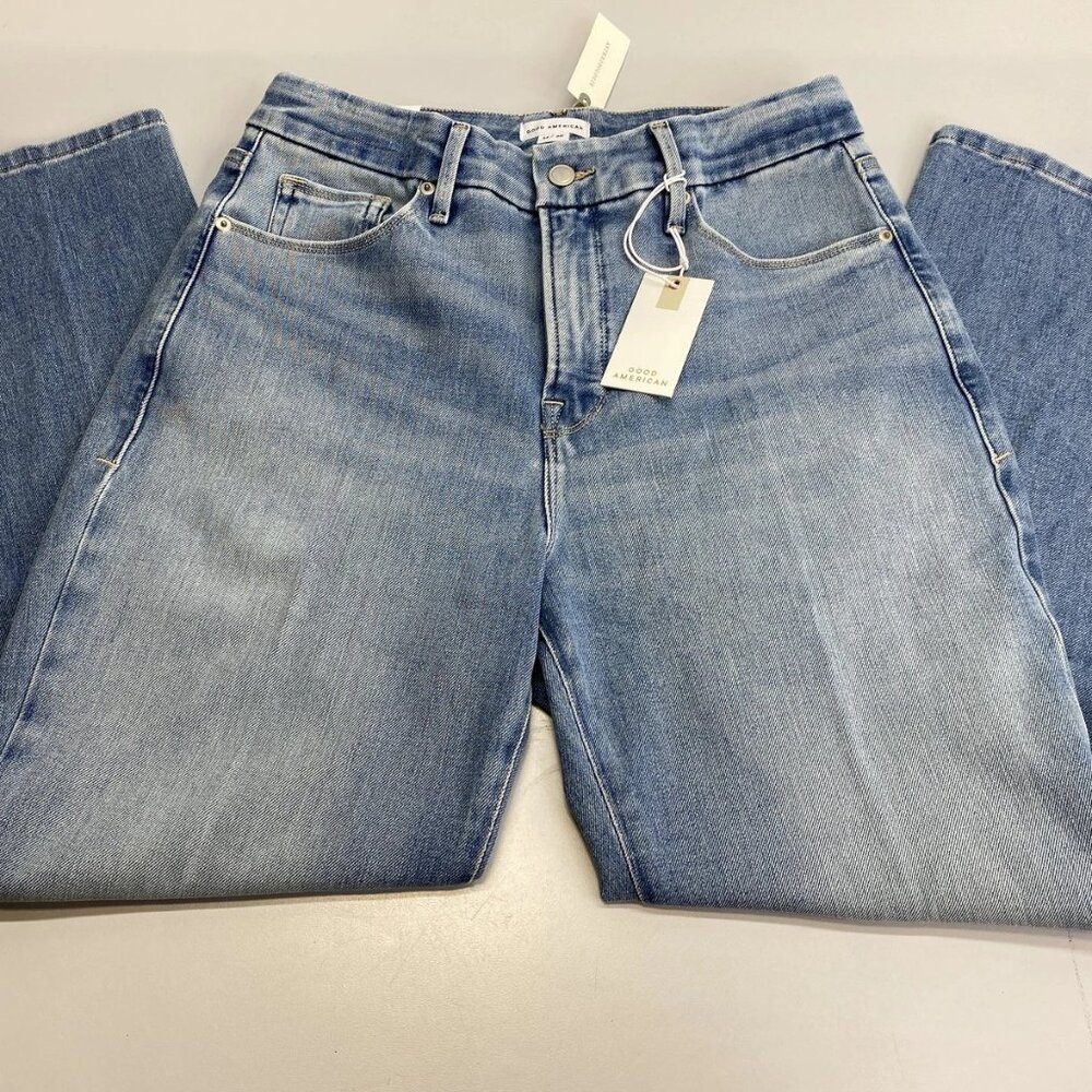 NEW GOOD AMERICAN Women’s Good Legs Straight Jeans – Light Blue – Size 14